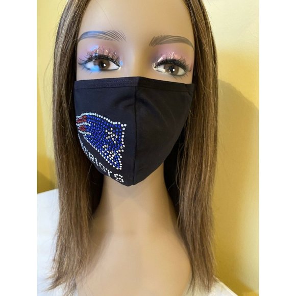 New England Patriots Rhinestone Bling Face Mask Side Logo - Picture 7 of 12